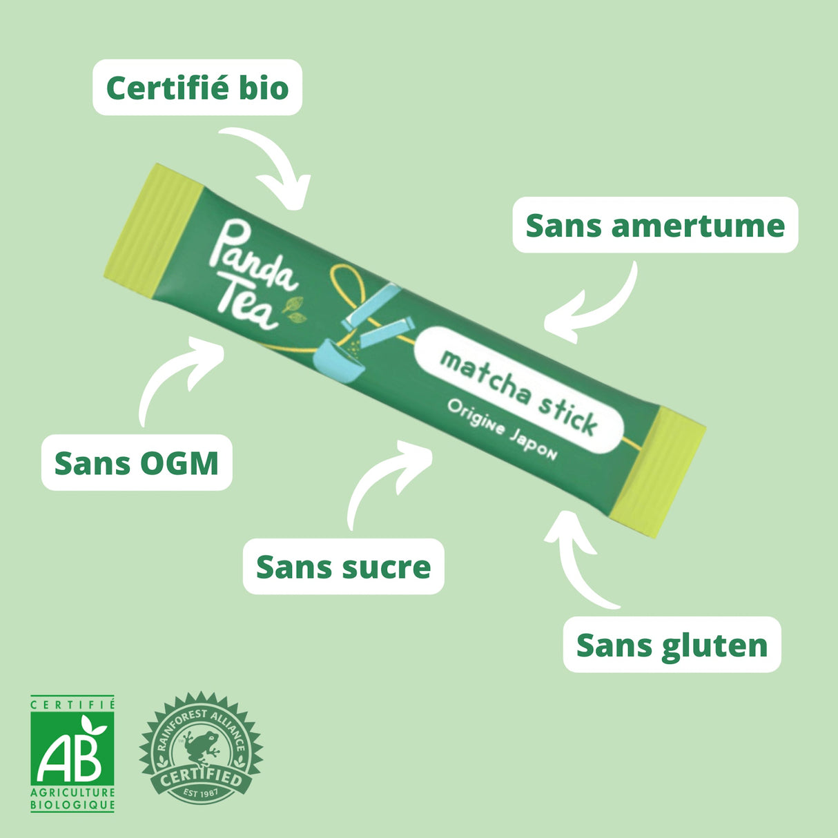 Thé Matcha Cérémonie Bio en Sticks