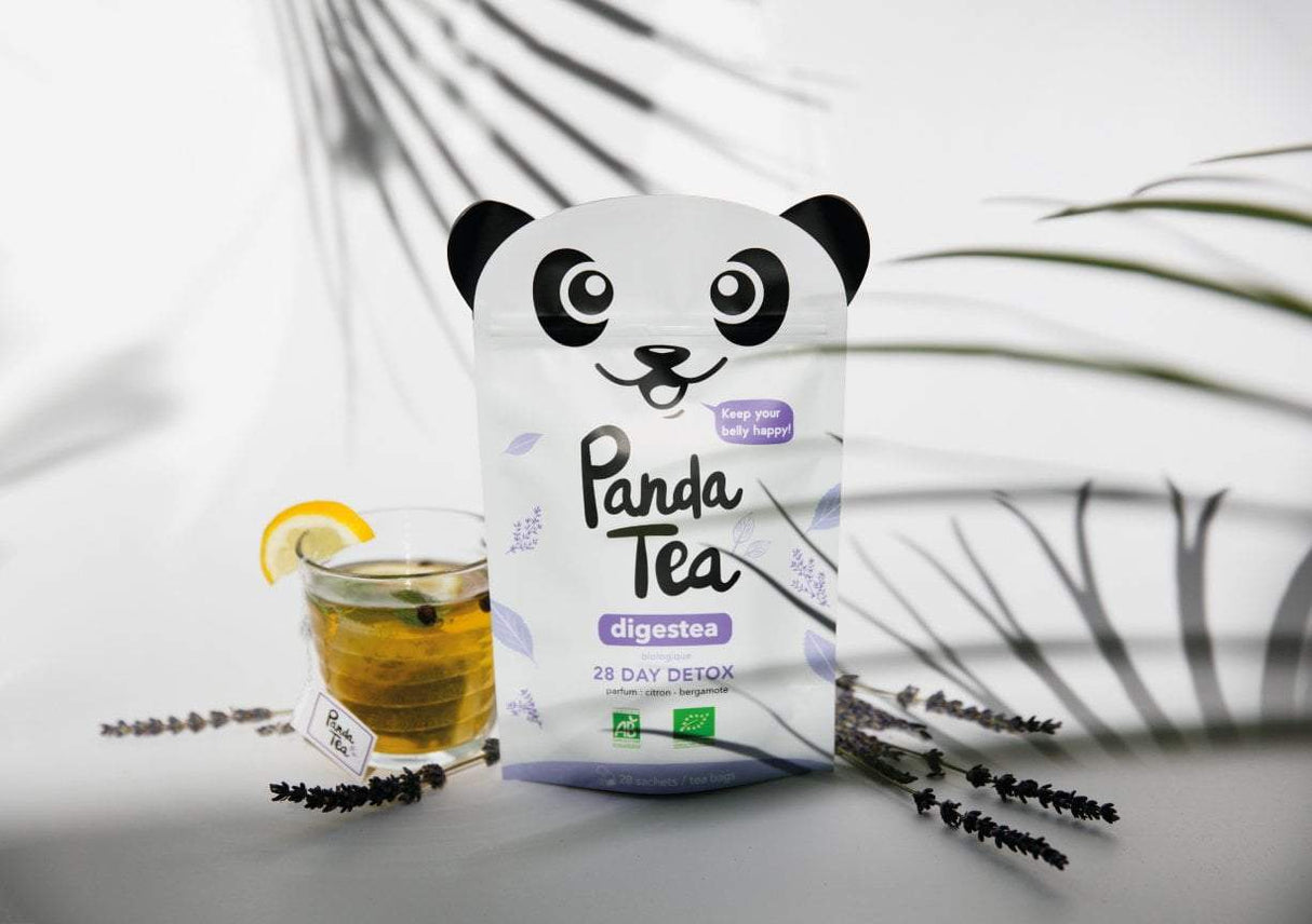 Panda Tea – Thé et Infusion Detox Cure Minceur Bio – 56 Sachets/Infusettes  Coton – Challenge 28 jours – Certifié Biologique – uii