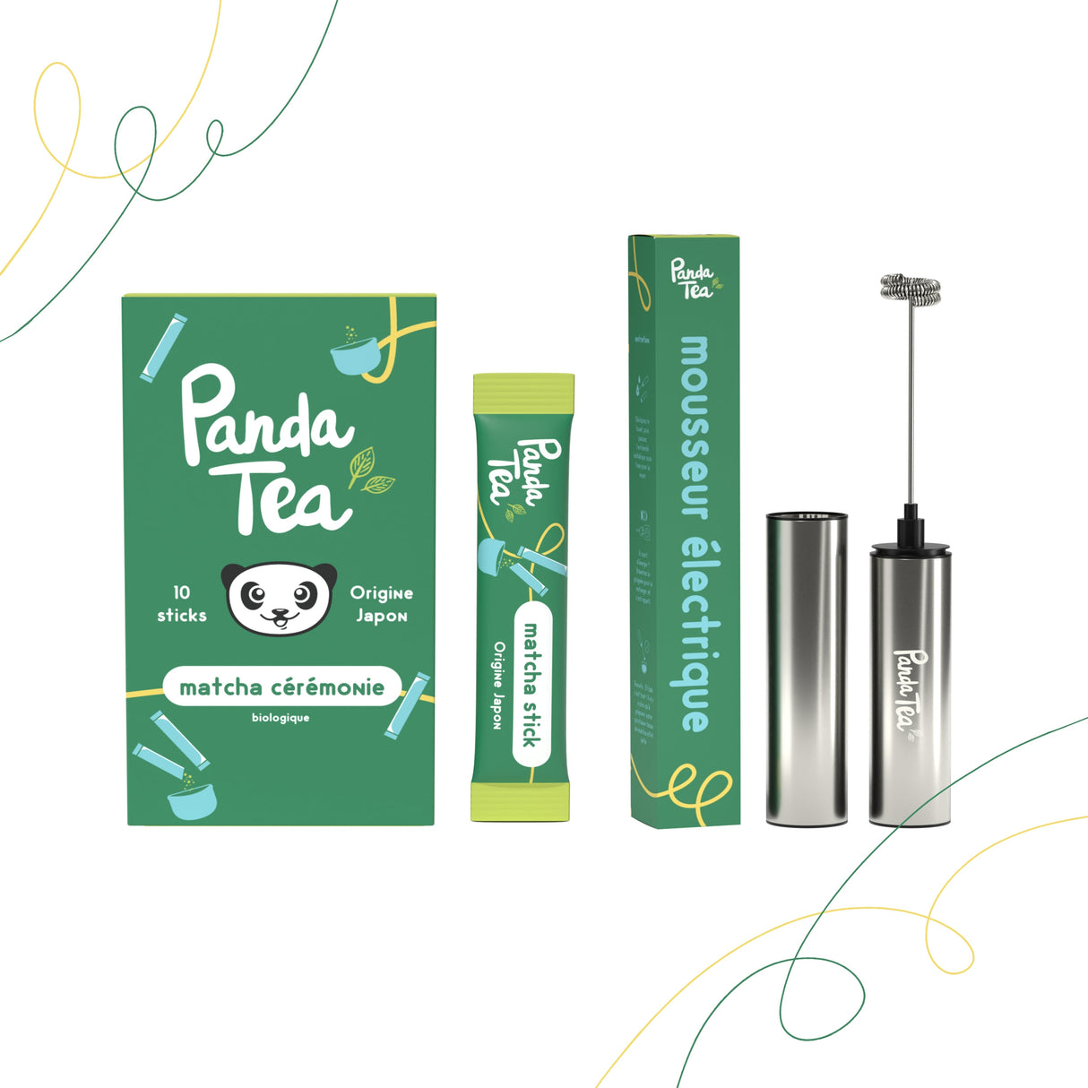 Thé Matcha Cérémonie Bio Stick - Thé vert matcha 10 sticks - Panda Tea